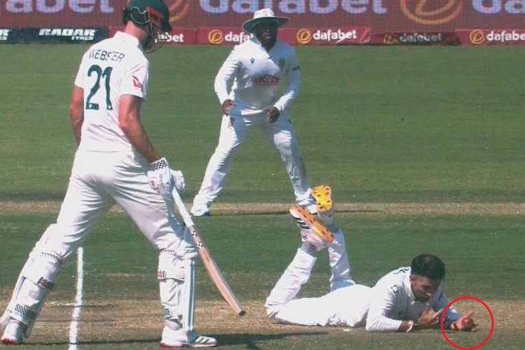Keshav Maharaj’s miraculous catch. SuperSport