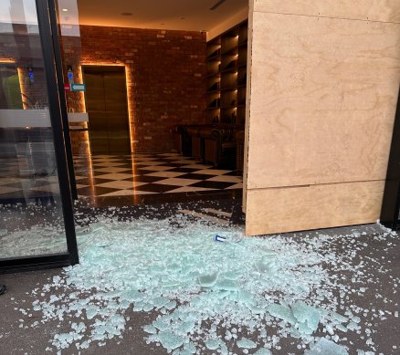 Glass at the Victoria & Vine Apartments in Collingwood was shattered on five occasions between October 15 and November 4.