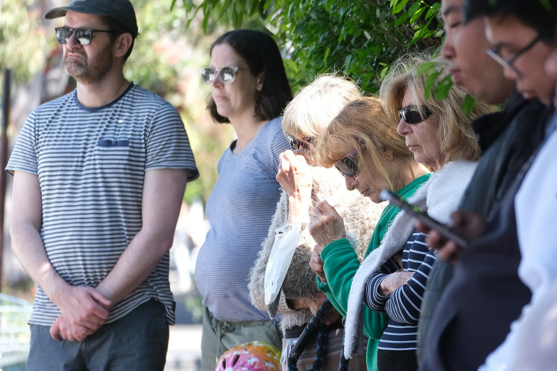 A quiet crowd watched the Brunswick auction.