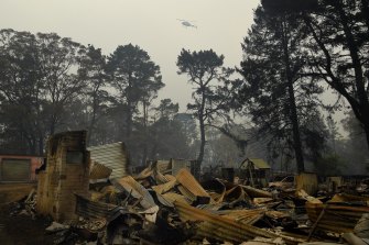 A home at Wingello in the Southern Highlands destroyed by fire on Saturday.