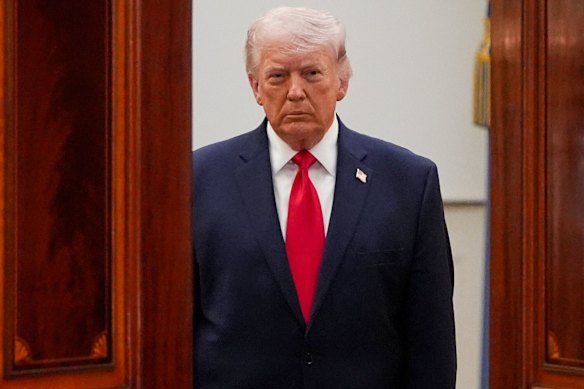US President Donald Trump pictured last week before his address to the nation over the war in Iran.