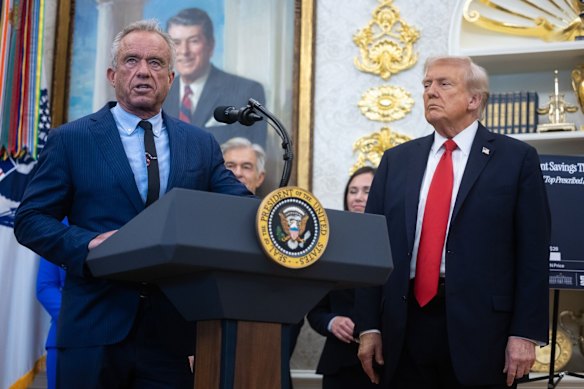 US Health Secretary Robert F. Kennedy Jr and President Donald Trump in the White House earlier this month.