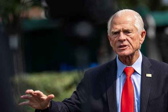 Trade counsellor Peter Navarro, a loyal Trump ally, spoke at length about the allegations at the White House on Tuesday morning.
