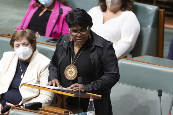 Lingiari MP Marion Scrymgour in federal parliament.