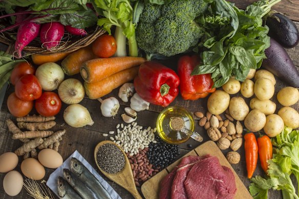 Fish, nuts, fresh vegetables and spices such as ginger are all part of a healthy diet.
