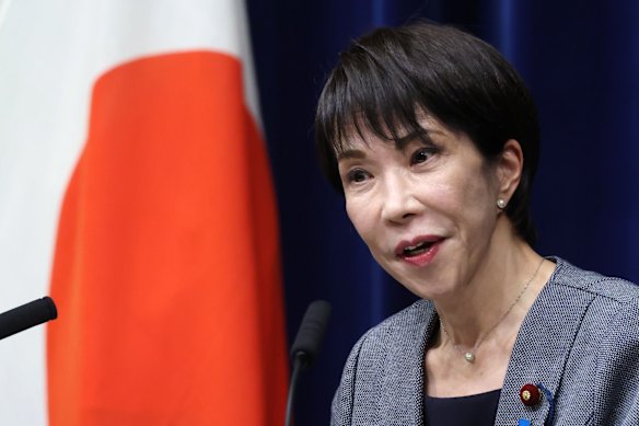 Japanese Prime Minister Sanae Takaichi addresses the media in Tokyo on December 17.