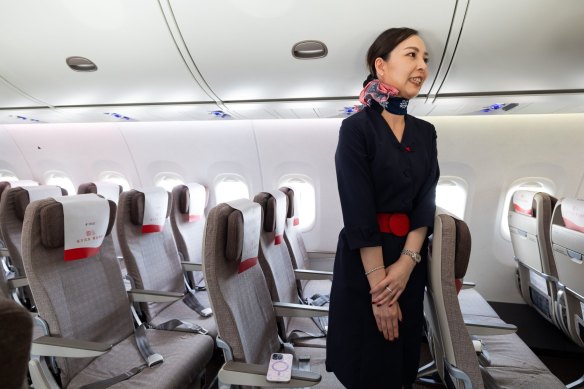 Flight attendants on board China Eastern are courteous.