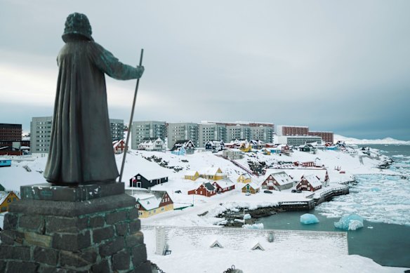 Nuuk, the capital of Greenland, is watched over by a statue of Hans Egede, the Norwegian missionary who colonised the island in 1721.