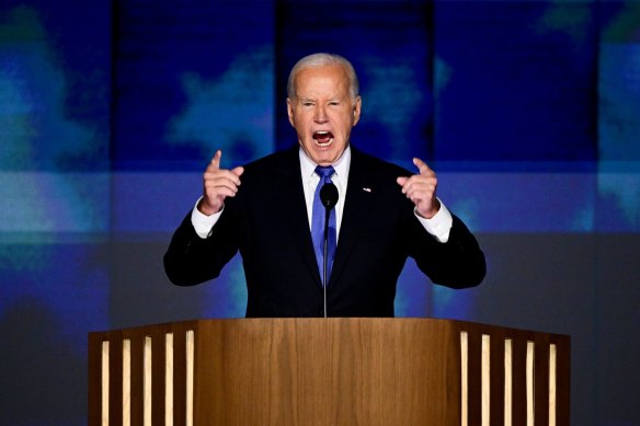 Politics tamfitronics Chants of “We love Joe” rang out during President Biden’s valedictory speech at the Democratic National Convention.