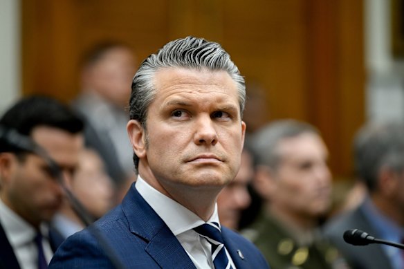 US Defence Secretary Pete Hegseth at a congressional hearing on Wednesday (US time).