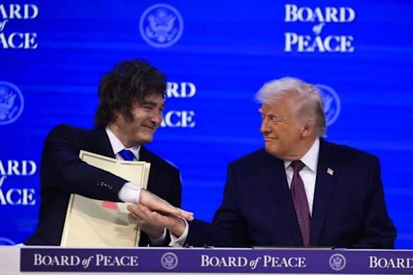 Trump with Argentine President Javier Milei in January, who is seem as one of his major ideological allies.