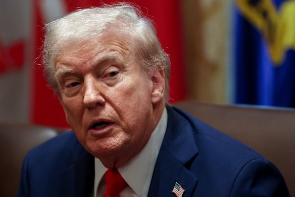 US President Donald Trump at the White House on Thursday.