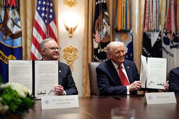 Albanese and Trump sign the rare earths deal.