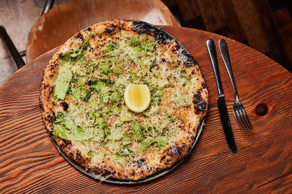 Broccoli pizza at Harley & Rose.