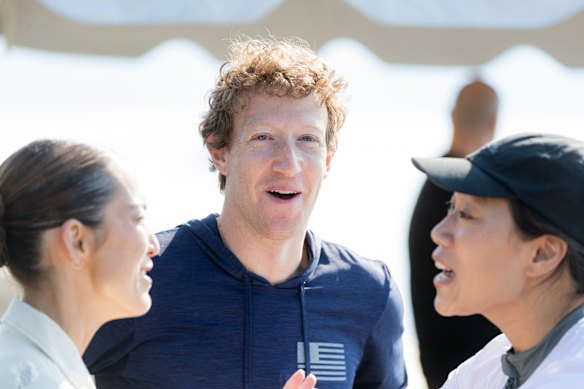 Zuckerberg and Chan (right) appear on The Circuit with Emily Chang last July. 