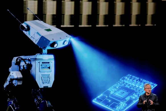 Chief executive Jensen Huang’s Nvidia last month became the first company to reach a $US5 trillion market valuation Much is riding on its continued growth.