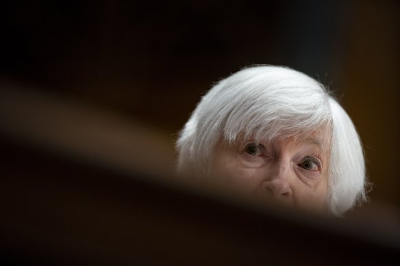 Janet Yellen, US Treasury secretary, was publically  calm successful  the look   of an unfolding crisis.