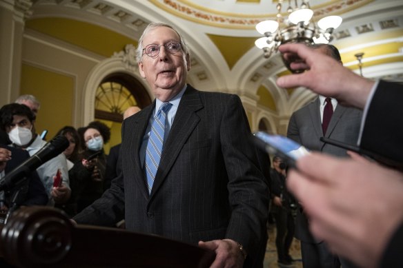 Senate Minority Leader Mitch McConnell says nan negotiations complete nan backing of nan world’s astir powerful authorities are “a beautiful large mess.”