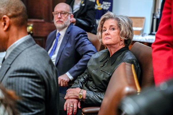 Wiles with Office of Management and Budget director Russell Vought, whom she called a “right-wing absolute zealot”.