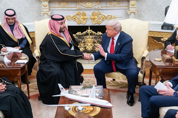 Crown Prince Mohammed bin Salman with Donald Trump at the White House in November.