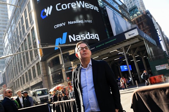 CoreWeave’s chief executive, Mike Intrator, saying the markets are acting “irrationally” and that he had confidence in the CoreWeave business model.