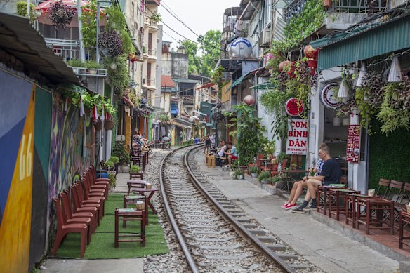 Social media hotspot, Hanoi train street … be sure to spend money with local businesses when you visit.