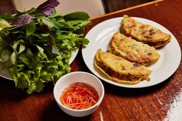 Banh Xeo Tay Do’s sought-after crepes.
