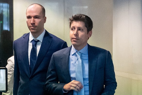 OpenAI chief executive Sam Altman with president Greg Brockman.
