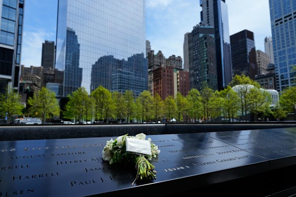 The royals left flowers at the memorial for the victims of the September 11, 2001, terror attacks.
