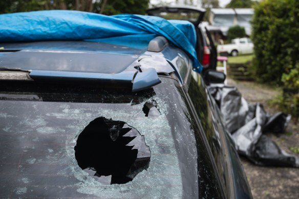 Many homes and vehicles in Berowra  Heights sustained damage in December 2018. Studies show hailstones are getting bigger. 