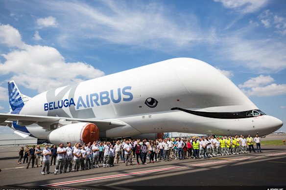 Airbus embraced the look of its Beluga aircraft with the whale-themed livery for the BelugaXL.