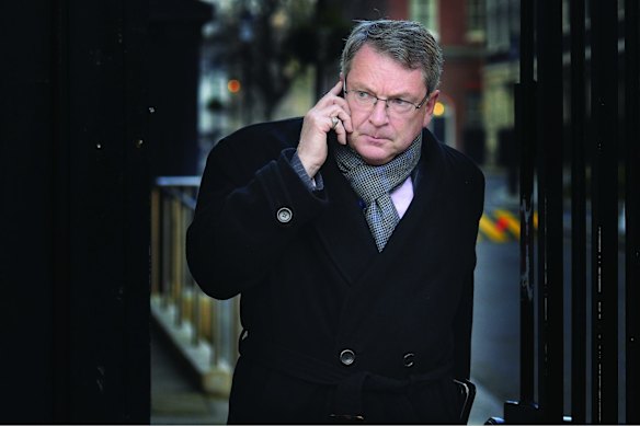 Sir Lynton Crosby leaves Downing Street when he was David Cameron’s campaign manager in 2014.