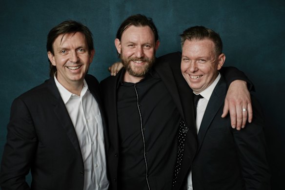 The family that cooks together … from left, Andrew, Sean and Matt McConnell at the Good Food Guide Awards in 2018.