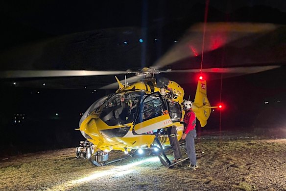 A search and rescue helicopter was sent to find the missing climbers.