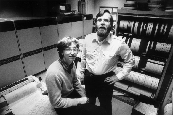 Microsoft founders Bill Gates, left, and Paul Allen in 1981.
