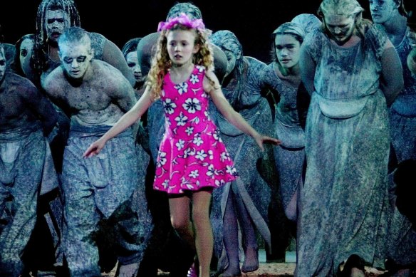 Nikki Webster, 13, performs during the opening ceremony of the 2000 Olympic Games.