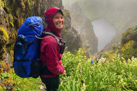 Soaked with rain yet grinning at atrocious conditions has been part and parcel of Becca Lunnon’s climbing adventure in Tasmania.