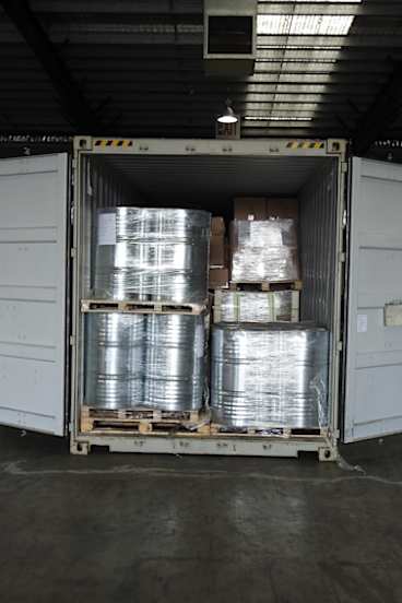 Drums of 1,4-Butanediol seized by Victoria Police.