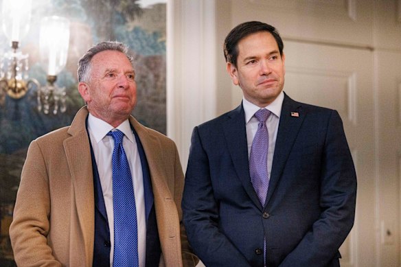 Trump&rsquo;s envoy Steve Witkoff (left, with Secretary of State Marco Rubio) said at the weekend that the only acceptable outcome for Trump was for Iran to move to &ldquo;zero enrichment&rdquo; of uranium.