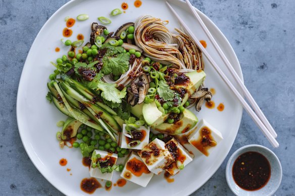 Spring soba noodle salad.