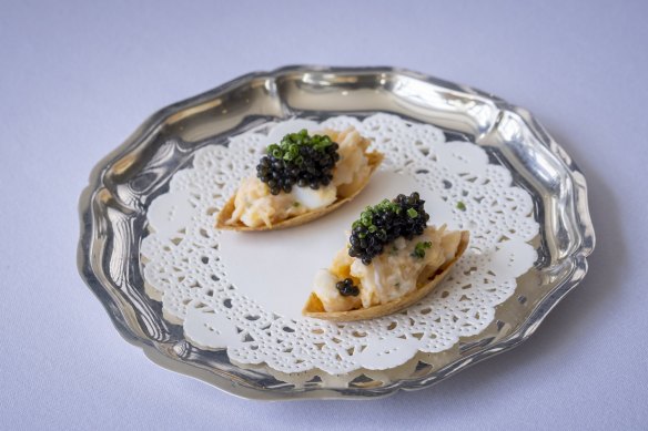 The Lobster and caviar tartlet served at Audrey's restaurant at the Continental Hotel in Sorrento.  Picture by Wayne Taylor 18th March 2022