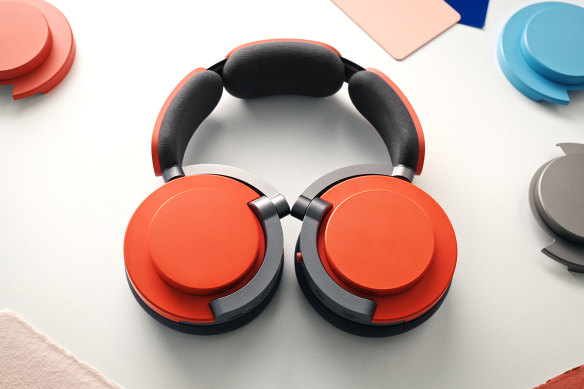 The Dyson OnTrac headphones, with interchangeable ear caps.
