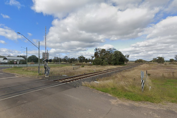 The road and train line intersect at Baan Baa, near Narrabri in the state’s north-west slopes.