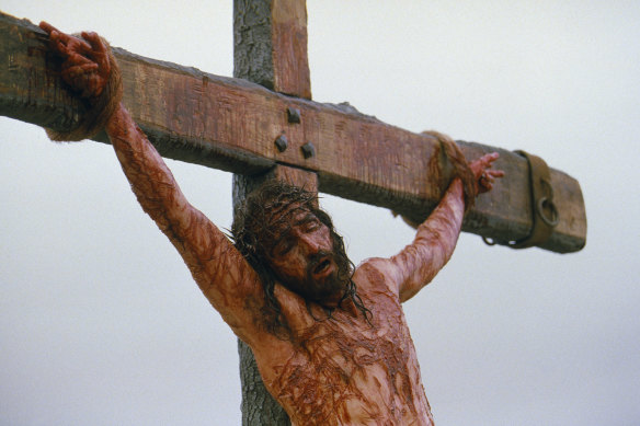 A scene from The Passion of the Christ, which was based on the Bible gospels.