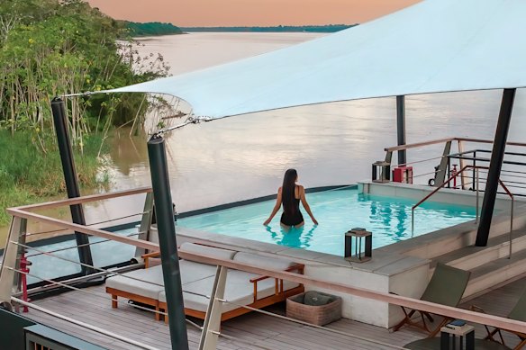 Along with a plunge pool, Aqua Nera’s amenities include a spa, gym, and even a cinema room, complete with popcorn.