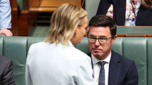 Opposition Leader Sussan Ley and Nationals leader David Littleproud.