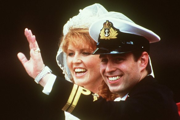 The former duke and duchess of York after their wedding in London on July 23, 1986.