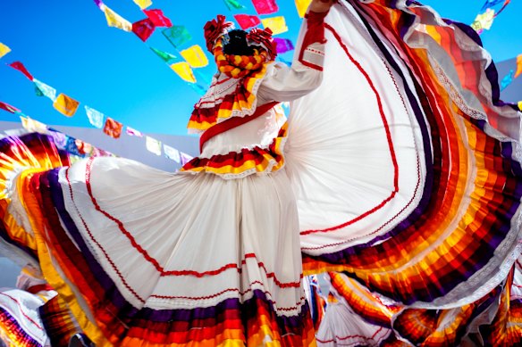 A folkloric dancer performs at a free public event in Marina Vallarta, Mexico. 