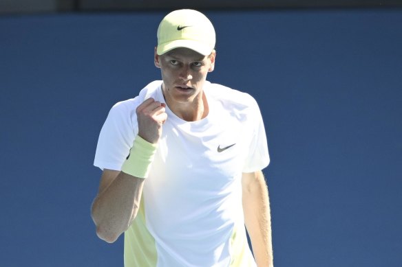 Sinner won his first-round match in straight sets.