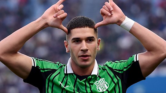 Cristian Volpato in action for US Sassuolo in Italy’s Serie A.